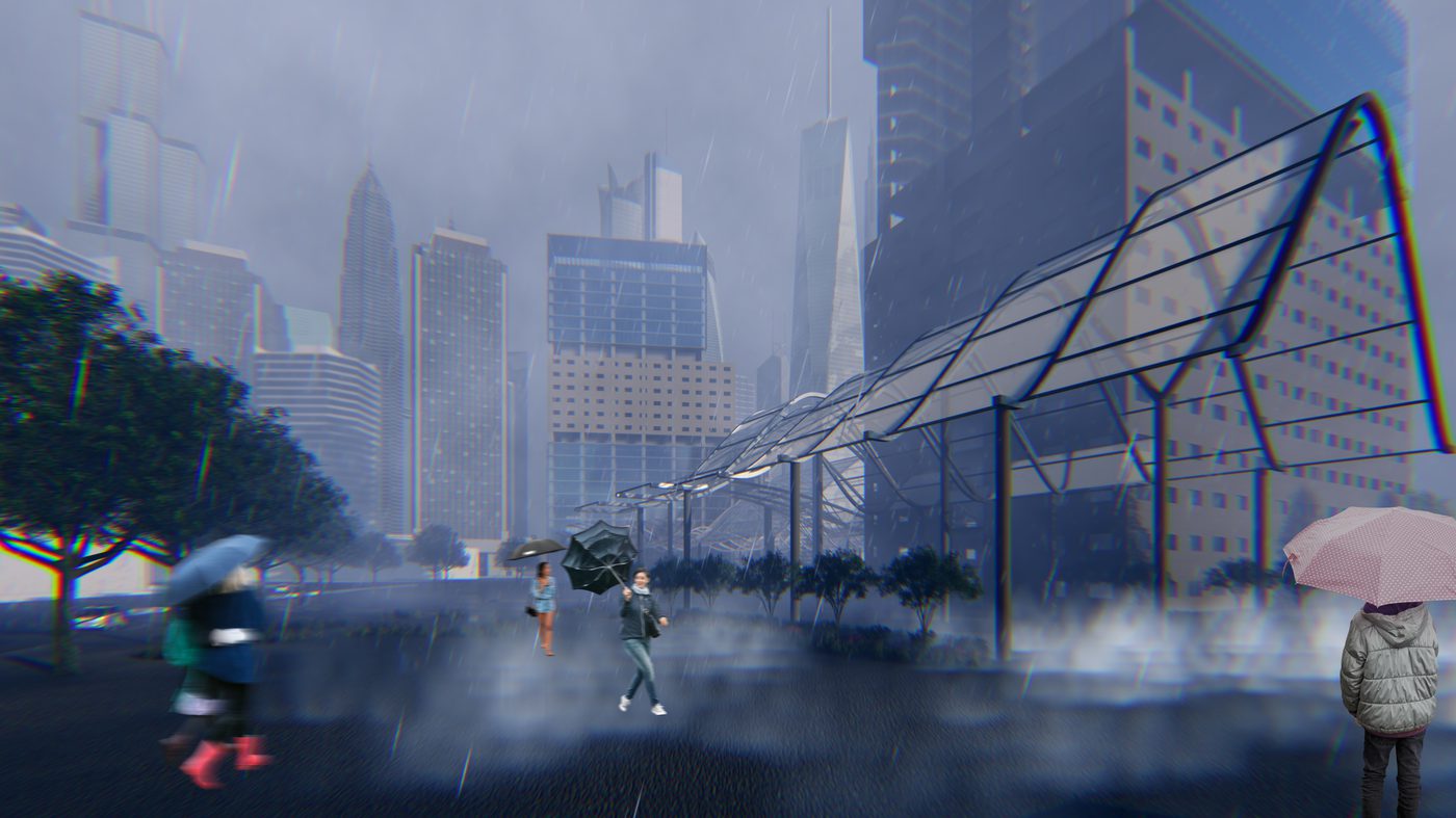 雨景街景 · 人行尺度